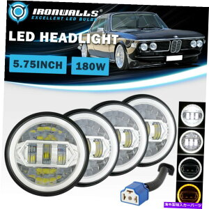 USwbhCg 4X 5-3 / 4 "5.75"NLEDwbhCgDRL Angel Eyes Ring 1969-1988 BMW 4X 5-3/4" 5.75" Chrome LED Headlights DRL Angel Eyes Ring for 1969-1988 BMW Car