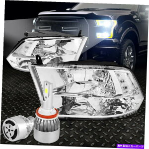 USヘッドライト クロームクワッドヘッドライト+クリアコーナー+ホワイトLED H8 HID w /ファンは09-17 RAM DS DJ D2 CHROME QUAD HEADLIGHT+CLEAR CORNER+WHITE LED H8 HID W/FAN FOR 09-17 RAM DS DJ D2