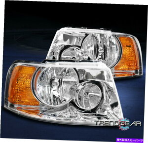 USwbhCg 03-06tH[hGNXyfBVX|[cX|[cSUVNX^X^CwbhCgwbhvvN FOR 03-06 FORD EXPEDITION SPORT SUV CRYSTAL STYLE HEADLIGHT HEADLAMP LAMP CHROME