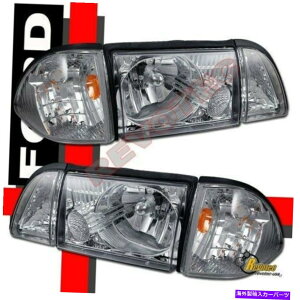 USwbhCg 87-93tH[h}X^OwbhCgԏꁕR[i[MCg6PCSZbg 87-93 Ford Mustang Headlights Parking & Corner Signal Lights 6pcs Set