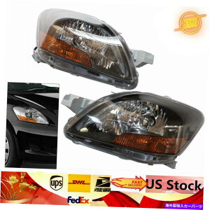 USwbhCg tBbg07-11 Yaris 4DR SedanwbhCgtgv̌yA+E Fits 07-11 Yaris 4DR Sedan Headlight Front Lamps Replacement Pair Left + Right