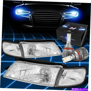 USwbhCg FIT 1997-1999Y}LV}OEX^CwbhCgvW / LEDLbgXX^CN Fit 1997-1999 Nissan Maxima OE Style Headlight Lamps w/LED Kit Slim Style Chrome