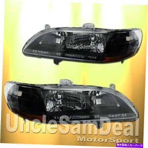USヘッドライト 98-02ホンダアコードセダンクーペOEファクトリースタイルクリアブラックヘッドライトペア FOR 98-02 HONDA ACCORD SEDAN COUPE OE FACTORY STYLE CLEAR BLACK HEADLIGHTS PAIR