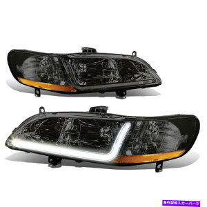 USwbhCg FIT 1998-2002z_AR[hyAX[NnEWOnEWOAo[R[i[wbhCgW / LED DRL Fit 1998-2002 Honda Accord Pair Smoked Housing Amber Corner Headlight w/LED DRL