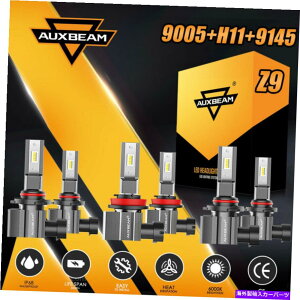 USwbhCg AUXBeamR{9005 + H11 + 9145 CSP LEDwbhCgHI LOr[tHOdLbg6500K Z9 AUXBEAM Combo 9005+H11+9145 CSP LED Headlights Hi Lo Beam Fog Bulbs Kit 6500K Z9
