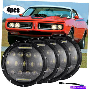 USwbhCg W[vO[JK TJ LJ CĴ߂2pairubN7 "EhLEDwbhCgnC/[r[hbg 2pair Black 7" Round LED Headlight Hi/Low Beam DOT for Jeep Wrangler JK TJ LJ CJ