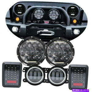 USwbhCg 7 "LED̃wbhCg̖̃^[e[CgR{Lbg07-17W[vO[JK 7" LED Headlight Fog Turn Tail Lights Combo Kit For 07-17 Jeep Wrangler JK