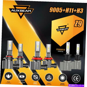 USwbhCg AUXBeam 9005 + H11 + H3 CSPR{LEDwbhCgdLbgHI LOtHOr[138W 6500K Z AUXBEAM 9005+H11+H3 CSP Combo LED Headlight Bulb Kit Hi Lo Fog Beam 138W 6500K Z