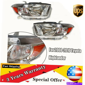 USwbhCg 2008N2009N2010Ng^nC_[N[wbhCgwbhv+E For 2008 2009 2010 Toyota Highlander Chrome Headlights Headlamps Left + Right US