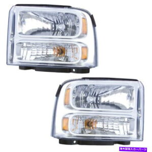 USwbhCg wbhCgtgvyA05-07tH[hX[p[f[eB/GNXJ[VE Headlights Front Lamps Pair Set for 05-07 Ford Super Duty/Excursion Left & Right