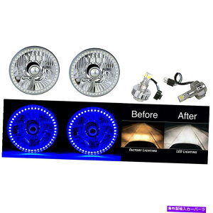 USwbhCg 5-3 / 4 SMDu[GWFACn[6K 6500K LED 360dNX^NAwbhCgyA 5-3/4 SMD Blue Angel Eye Halo 6K 6500K LED 360 Bulb Crystal Clear Headlight Pair