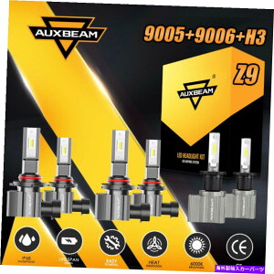 USwbhCg AUXBeam 6d9005 + 9006 + H3 6500K LEDwbhCgR{HI LOr[tHOCgZ9 AUXBEAM 6 Bulbs 9005+9006+H3 6500K LED Headlights Combo Hi Lo Beam Fog Lights Z9