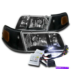 USwbhCg 1998-2011tH[hNErNgAubNwbhCg+VOiR[i[w / 10k HIDZbg FOR 1998-2011 FORD CROWN VICTORIA BLACK HEADLIGHTS +SIGNAL CORNER W/10K HID SET