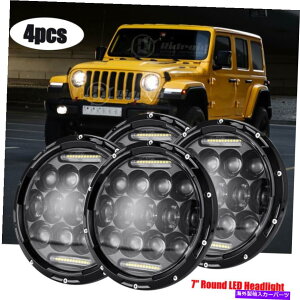 USwbhCg 4pc 7 "EhLED HI / LOr[wbhCgDRLvpDRLvJK TJ LJ 1997- 4pc 7" Round Led Hi/Lo Beam Headlights DRL Lamp for Jeep Wrangler JK TJ LJ 1997-