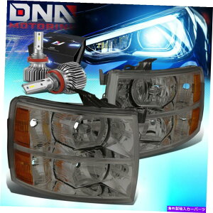 USwbhCg 2007-2014 Chevy SilveradofAwbhCg+R[i[vW / LEDXX^CX[N FOR 2007-2014 CHEVY SILVERADO DUAL HEADLIGHT+CORNER LAMP W/LED SLIM STYLE SMOKED