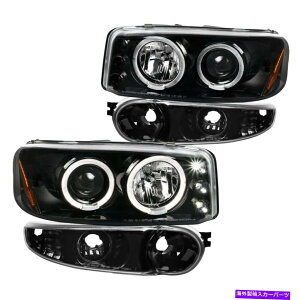 USwbhCg Fit Jet GMC Sierra Denali LED HalovWFN^[wbhCg+op[p[LOv Fit Jet GMC Sierra Denali LED Halo Projector Headlights+Bumper Parking Lamps