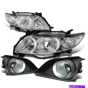 USwbhCg N[nEWOwbhCg+NAR[i[+tHOv+x[09-10g^J[ CHROME HOUSING HEADLIGHT+CLEAR CORNER+FOG LAMPS+BEZEL FOR 09-10 TOYOTA COROLLA
