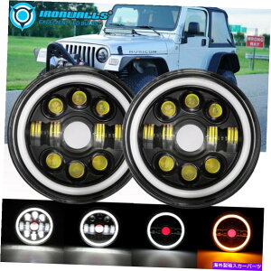 USwbhCg yAEh7 "LEDwbhCgHI / LO DRLr[tBbgW[vO[CJ JK TJ LJ Rubicon Pair Round 7" LED Headlight Hi/Lo DRL Beam Fit Jeep Wrangler CJ JK TJ LJ Rubicon