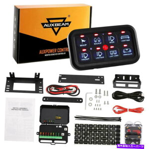 US�w�b�h���C�g AUXBeam 8�M�����O�X�C�b�`�p�l��LED���[�N���C�g�o�[�I���I�t�R���g���[���d�q�u���[ AUXBEAM 8 Gang Switch Panel LED Work Light Bar ON-OFF Controls Electronic Blue