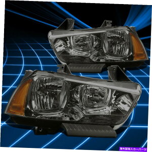 USwbhCg 11-14 Dodge ChargerX[NnEWOAo[R[i[wbhCgv̎ւ For 11-14 Dodge Charger Smoked Housing Amber Corner Headlight Lamps Replacement