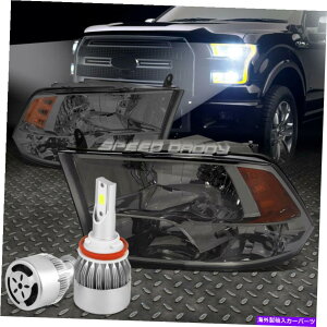 USwbhCg X[NNbhwbhCg+IWF̊p+zCgLED H8 HID 09-17 RAM DJ DJ D2 SMOKED QUAD HEADLIGHT+AMBER CORNER+WHITE LED H8 HID W/FAN FOR 09-17 RAM DS DJ D2
