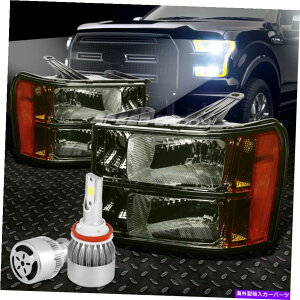 USwbhCg X[NYwbhCg+Ao[R[i[+zCgLED H8 HID 07-14 GMCVĜ߂̃t@ SMOKED LENS HEADLIGHT+AMBER CORNER+WHITE LED H8 HID W/FAN FOR 07-14 GMC SIERRA