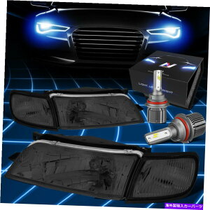 USwbhCg FIT 1997-1999Y}LV}OEX^CwbhCgvW / LEDLbg+N[t@X[N Fit 1997-1999 Nissan Maxima OE Style Headlight Lamps w/LED Kit+Cool Fan Smoked