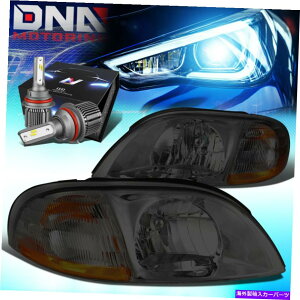 USwbhCg 1999-2003tH[hEBhXX^COEX^CwbhCgW / LEDLbg+N[t@i/ߐF FOR 1999-2003 FORD WINDSTAR OE STYLE HEADLIGHTS W/LED KIT+COOL FAN SMOKED/AMBER