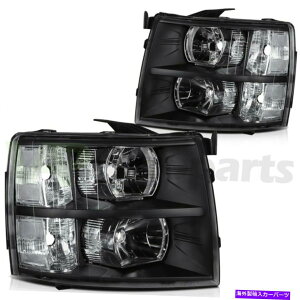 USwbhCg wbhCgAZu̓V{[Vo[h[2007-2014 LEDwbhvNAubNyA Headlights Assembly Fits Chevy Silverado 2007-2014 LED Headlamp Clear Black Pair