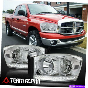 USwbhCg FIT 2006-2009 RAM 1500/2500 {LEDXgbvDRL}N/NAR[i[wbhCgwbhv Fit 2006-2009 Ram 1500/2500{LED STRIP DRL}Chrome/Clear Corner Headlight HeadLamp