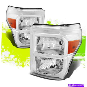 US�w�b�h���C�g �t�H�[�hF250-550�X�[�p�[�f���[�e�B11-16�N�����A���o�[L + R�̃t�@�N�g���[�X�^�C���̃w�b�h���C�g�����v Factory Style Headlight Lamp for Ford F250-550 Super Duty 11-16 Chrome Amber L+R