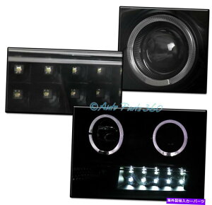 USwbhCg 99-04W[vOh`FL[n[LEDvWFN^[wbhCgwbhvvubN FOR 99-04 JEEP GRAND CHEROKEE HALO LED PROJECTOR HEADLIGHTS HEADLAMP LAMP BLACK