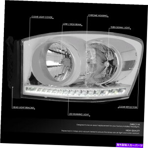 USwbhCg 2006-2009 RAMgbNLED DRLXgbvtghCrOwbhCgvNNA FOR 2006-2009 RAM TRUCK LED DRL STRIP FRONT DRIVING HEADLIGHT LAMPS CHROME CLEAR