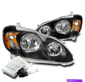 USwbhCg 2003N2008Ñg^J[ZEle XLEubNwbhCgwbhv+ 6KLZmHIDZbg FOR 2003-2008 TOYOTA COROLLA CE LE XLE BLACK HEADLIGHT HEADLAMP+6K XENON HID SET