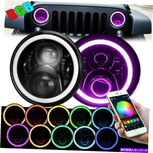 USwbhCg RGB 7 ''C`Halo LEDwbhCgDRLCgR{LbgJK TJ LJ RGB 7'' Inch Halo LED Headlights DRL Lights Combo Kit For Jeep Wrangler JK TJ LJ
