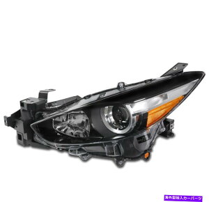 US�w�b�h���C�g 17-18�}�c�_3�n���Q���v���W�F�N�^�[�w�b�h���C�g�w�b�h�����v�u���b�N�h���C�o��LH�T�C�h For 17-18 Mazda 3 Halogen Projector Headlight Headlamp Black Driver Left LH Side