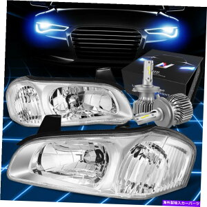 USwbhCg tBbg2000-2001Y}LV}tghCrOwbhCgW / LEDLbgXX^CN Fit 2000-2001 Nissan Maxima Front Driving Headlight w/LED Kit Slim Style Chrome