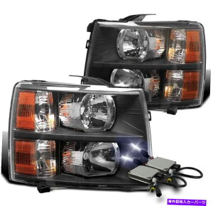 USwbhCg 2007-2013 Chevy SilveradogbNubN/Ao[NX^wbhCgv+ 10K HIDLbg 2007-2013 CHEVY SILVERADO TRUCK BLACK/AMBER CRYSTAL HEADLIGHT LAMP +10K HID KIT