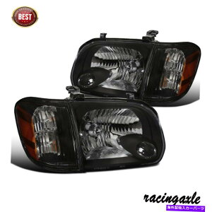 USwbhCg 2005N2007ÑwbhCgg^chubNwbhv4PCZbgh Headlights For 2005-2007 Toyota Tundra Black Heads Lamps 4PC Set waterproof