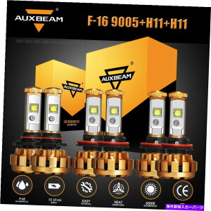 USwbhCg 6x AUXBeam F-16 9005 + H11 + H11 LEDwbhCg+[r[+d6000K邢 6X AUXBEAM F-16 9005+H11+H11 LED Headlight High+Low Beam+Fog Bulbs 6000K Bright