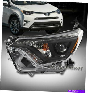 USwbhCg g^RAV4nQvWFN^[wbhCgvubNhCo[ For 16-18 Toyota RAV4 Halogen Projector Headlight Lamp Black Driver Left Side