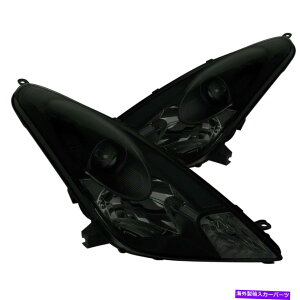 USwbhCg g^ZJ̃ubNX[NvWFN^[wbhCgwbhvyA For Toyota Celica Black Smoke Projector Headlights Head Lamps Pair