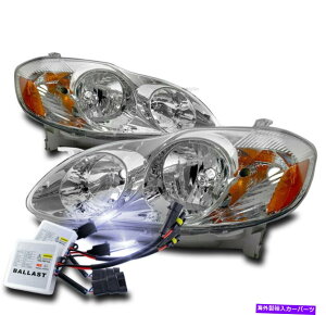 USwbhCg 2003N2008Ñg^J[ZEle XLENwbhCgwbhv+ 10KLZmHID FOR 2003-2008 TOYOTA COROLLA CE LE XLE CHROME HEADLIGHTS HEADLAMP +10K XENON HID