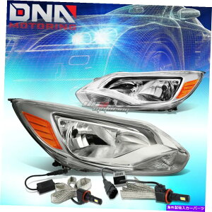 USwbhCg yAN[nEWOߐF̃wbhCg+ 6000K HID LEDdtBbg12-14tH[JXtH[JX PAIR CHROME HOUSING AMBER SIDE HEADLIGHT+6000K HID LED BULB FIT 12-14 FORD FOCUS