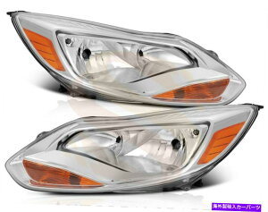 USwbhCg 2012-2014tH[htH[JXN[Ao[R[i[wbhvZbg̃wbhCg Headlights For 2012-2014 Ford Focus Chrome Amber Corner Replacement Headlamp Set