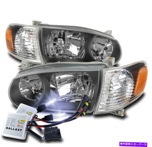 USwbhCg 01-02g^J[ubNwbhCgwbhv+R[i[vW / 10000K HIDZbg FOR 01-02 TOYOTA COROLLA BLACK HEADLIGHT HEADLAMP +CORNER LAMP W/10000K HID SET