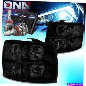 USwbhCg 2007N2014ÑV{[SilveradofAwbhCgvW / LEDXX^CX[N/NA FOR 2007-2014 CHEVY SILVERADO DUAL HEADLIGHT LAMPS W/LED SLIM STYLE SMOKED/CLEAR