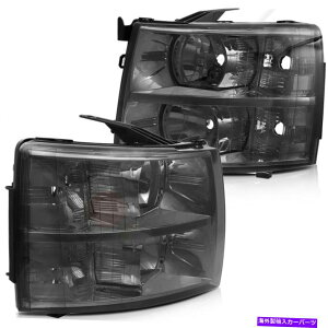 USwbhCg wbhCgAZueV{[Silverado 2007-2013X[NwbhvyAu Headlights Assembly Fits Chevy Silverado 2007-2013 Smoke Headlamps Pair Replace