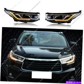 USヘッドライト LED DRLヘッドライトHIDシグナルストライプハイ+ロービームP用トヨタハイランダ14-16 LED DRL Headlight HID Signal Stripe High+Low Beam p For Toyota Highlander 14-16