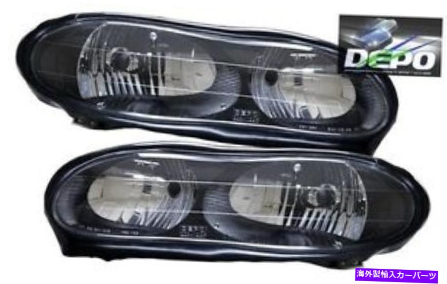 USヘッドライト 1998-2002シボレーカマロと互換性のあるDEPOによるOEタイプブラックヘッドランプ OE Type Black Head Lamps by DEPO Compatible with 1998-2002 Chevrolet Camaro